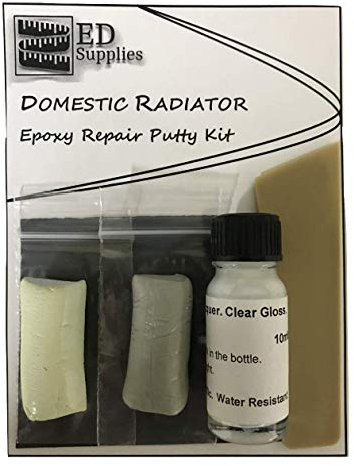 Domestic Radiator Epoxy Repair Putty Kit - Repairs Chips, Cracks, Leaks & Similar Damage to Enamel, Steel, Brass, Cast Iron Radiators. (Light Grey)