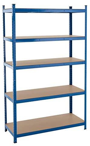 ESTEXO Steckregal Lagerregal 21 Modelle wählbar Schwerlastregal Regal Kellerregal Werkstattregal Werkbank Garagenregal (Blau / 200x100x50cm / 875kg)