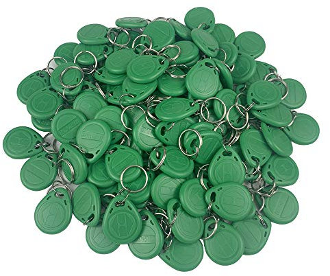 FST (100er Pack) EM 125KHz EM4100 Schlüsselanhänger RFID-Zugangskontrollkarten Nähe TK4100 Schlüsselanhänger Smart ID Keycard (Green)