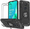 KANSi Funda Compatible con OPPO A9 2020 / A5 2020, Cristal Vidrio Templado [2 Piezas] Capa Anillo iman Soporte Hard PC y Silicona TPU Antigolpes Armor Carcasa para OPPO A9 2020 / A5 2020 - Negro