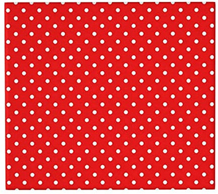 FFLSDR Tapis de séchage de Vaisselle, Rouge avec du Rouge à Pois Blancs Tapis d'égouttoir à Vaisselle Absorbant Tapis d'évier 41X46 CM