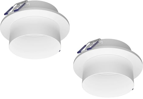 ledscom.de 2x Deckeneinbaurahmen KRON, rund, weiß matt