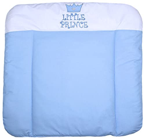 Wickelauflage mit Applikation - Prince Blau - Wickeltischauflage Baby Auflage (70 x 70 cm)
