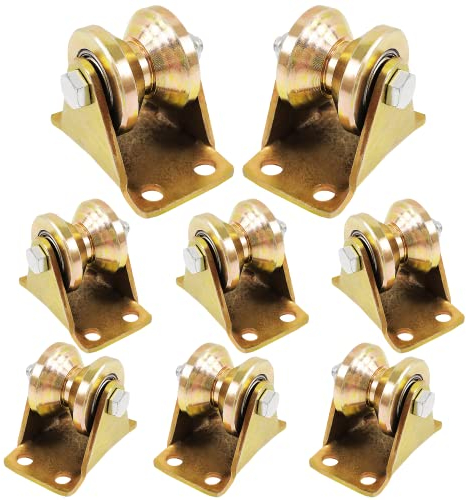 8 Stück Umlenkrollen für Seile, V-Nut-Stahl-Lenkrolle, Seilrollen, Schwerlastrollen, Umlenkrolle Stahlseil für Wäscheleine, Flaschenzugsystem, Industriemaschinen, Rolltore, Umlenkrolle Seil