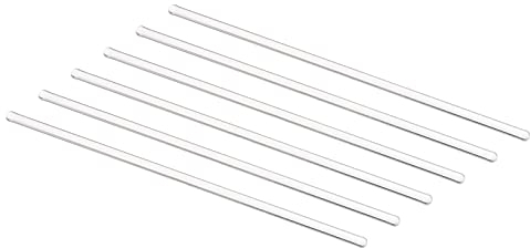 sourcing map 3.3 Borosilicate Glass Stick 5.91 Length 4mm Dia Stir Rod Mixing Tools with Both Ends Round for Lab Kitchen Science 6Pcs
