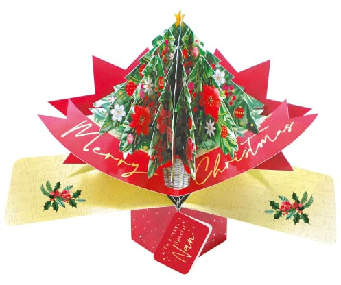 Nan Christmas Card 3D Xmas Tree Pop Up Christmas Card Xmas Greeting Cards POP066X12