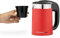 Navaris Compact Electric Travel Jug - 0.5L Dual Wall Kettle with Boil Dry Protection - Small 1100W Red Holiday Kettle for 2 Cups