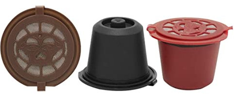 AMIUHOUN Lot de 3 Capsules à Rechargeables et réutilisables pour café, Capsules vides à remplir