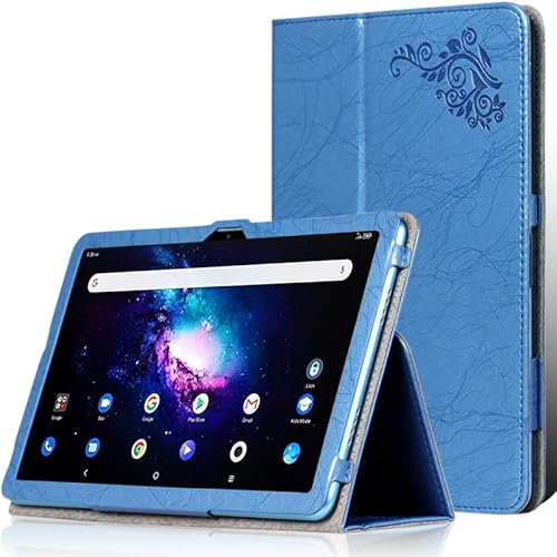 YGoal Funda para TCL 10 Tab MAX 4G - Multiángulo PU Cuero Folio Carcasa Case para TCL 10 Tab MAX 4G, Azul