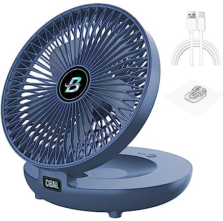 Tumotsit Ventilatore da scrivania USB, Ventilatore Portatile per Camera da Letto con 3 velocità Regolabili, Ventilatore Personale Ricaricabile a Batteria da 1200 mAh Ventilatore da Tavolo