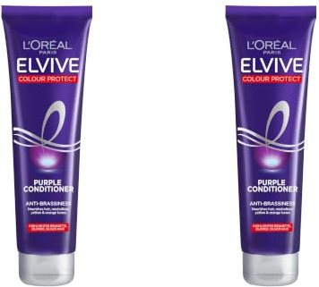 L'Oreal Elvive Colour Protect Purple Conditioner, 150 ml (Pack of 2)
