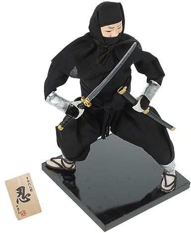 ibasenice Samurai-Modell Japanische Wohnkultur Japanische Humanoide Puppe Ninja-Puppen-dekor Sammlerpuppen Kimono-Puppe Ninja-partygeschenke Kriegerstatue Zubehör Esstisch Baumwollfaden