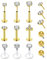 Longita 16g Acryl Chirurgenstahl Lippenpiercing Stud 6mm Gewindeloses Einschieben Gold Labret Piercing Tragus Helix Piercing Bioflex Lippen Retainer Conch Piercing Ohrstecker