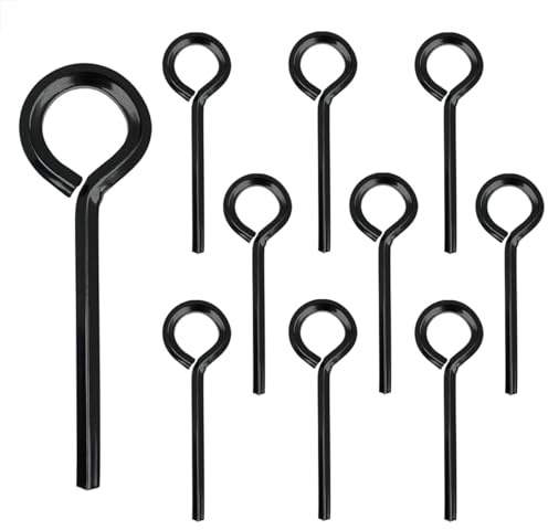 Qoaimu 10 Pack 5/32 inch Standard Hex Dogging Key with Full Loop, Black Hex Dogging Key, Allen Key Sets Wrench Fit on Keychain Push Bar Panic Exit Device Key, Solid Metal