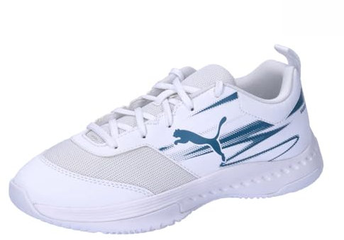 PUMA Unisex Kinder Varion Ii Jr Indoor Court Shoe, Puma White Blue Horizon, 33 EU