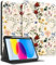 Pegmode for iPad 10th Generation Case 10.9 Inch for Women Girls Cute Flower Folio Cover Girly Pretty Kawaii Floral Design With Pencil Holder Cover for Apple iPad 10th Gen Cases 2022 A2696 A2757
