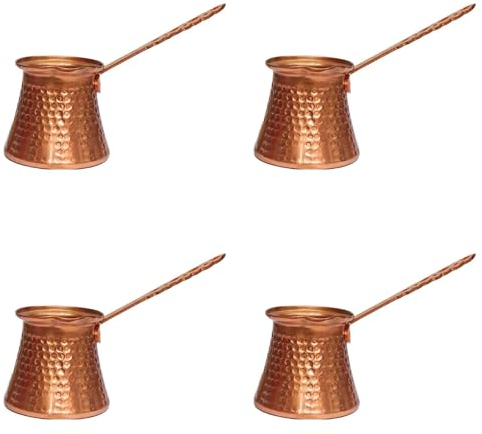 Censous 4 x Cafetera turca turca con 320 ml Cafetera turca de cobre turca para cafetería Cezve