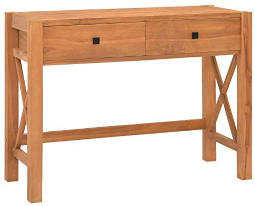 AJSEOYBS Gaming Tisch,Eck Schreibtischschreibtisch Mit 2 Schubladen 100x40x75 cm Recyceltes Teakgeeignet FüR Wohnzimmer, Schlafzimmer, BüRo, Besprechungszimmer, Arbeitszimmer