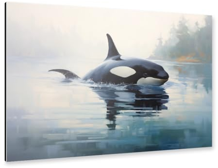 artboxONE Alu-Print 60x40 cm Orca-Gemälde von Künstler Peter_wey