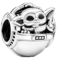 D 107 Charm Yoda Mandalorian, Plata de Ley 925, Compatible con Pulsera Pandora