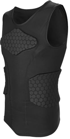 Linkidea Youth Soccer Impact Vest, Padded Protective Sleeveless Chest Vest for Contact Sports, Soccer Goalie Vest with Torso & Rib Protection, Lightweight, Non-Restrictive, Ages 10-14