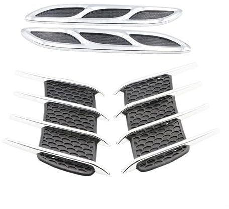 NEZIH 1 Paar Kfz-Aufkleber für Lüftungsschlitze für Bentley Mulsanne Flying Spur Continental GT Bentayga, Air Flow Fender Seite Cover Lufteinlass Gitter Vent Dekoration Aufkleber Auto-tuning,C