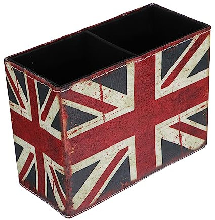 STOBOK 2stücke Multifunktionaler Pu-leder Organizer Für Bürobedarf Eleganter Stiftehalter Mit Britischem Flaggen-design Für Schreibtischorganisation Und Aufbewahrung Von Schreibwaren