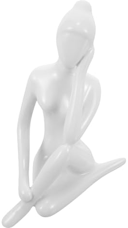 Supvox Keramik-Yoga-Posen-Dame-Statuen Yoga- -Skulptur Abstrakte Frauen-Skulptur Figuren Yoga-Charakter-Statue Für Moderne Heimdekoration