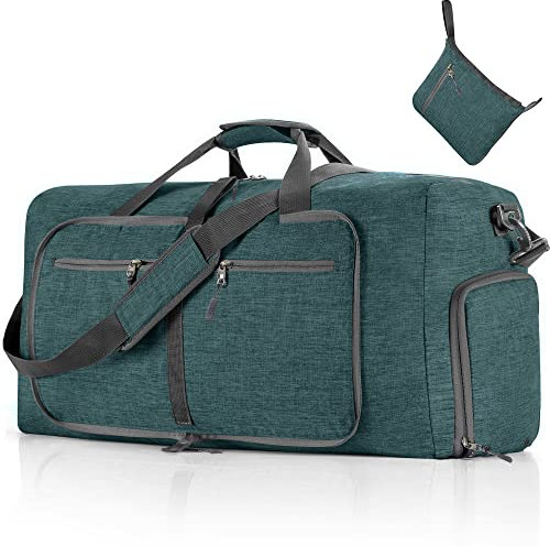 Vomgomfom 115L Reisetasche mit Schuhfach, Große Falttasche für Camping, Reisen, Fitness, Grün