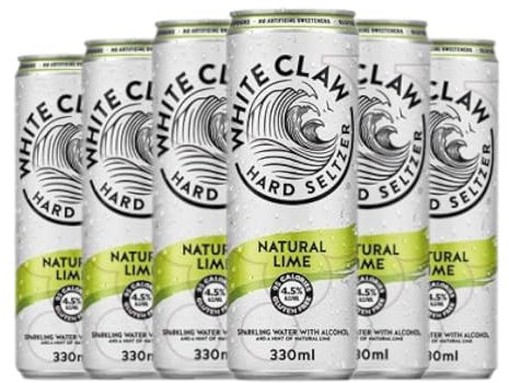 Licores White Claw. Natural Lime Lata 33 cl (Caja de 6 Lata de 33 cl)