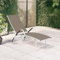Sufrk Sonnenliege Textilene und Aluminium Taupe Loading Balkon/Garten Sonnen Liege Klappbar, als Campingbett oder Gästebett
