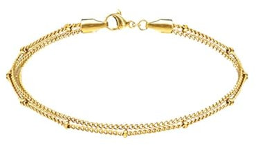 viva-adorno Edelstahl Damen Armband Damenarmband Edelstahlarmband Armkette Armschmuck SB15_D1, gold 18mm