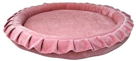 Monio for Kids Rosa Babynest aus Velvet mit abnehmbarem Baumwollbezug 105 cm Ideal für Neugeborene Waschbarer Bezug
