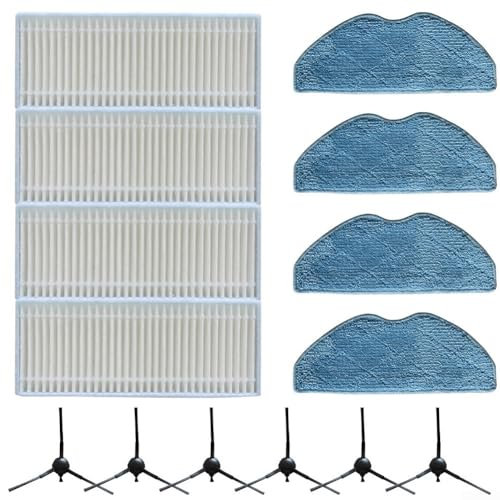 Robot vacuum cleaner accessory kit for Tapo RVA300 RV10 RV10 Plus RV30 RV30 Plus (4 mops + 4 filters + 6 side brushes)