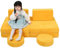 MeMoreCool Kindersofa aus Cord, Schaumstoff Soft Bausteine Couch, modulares Fancy Spielsofa einen aufregenden Indoor-Spielplatz für das Kinderzimmer, Kuschelecke ideal für Kinder, Gelb