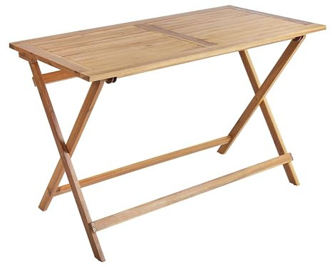 Gartentisch Akazienholz heller Holzfarbton klappbar rechteckig 120x60cm Prossedi