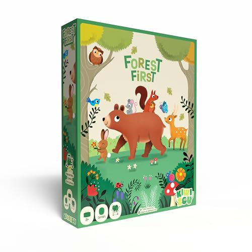 Forest First - Jeu de société pour Enfant - dès 3 Ans - pour 2 à 4 Joueurs - Course en forêt - Partie Rapides adaptées aux Jeunes Enfants - règles Simples - Kiwizou - Blackrock Games