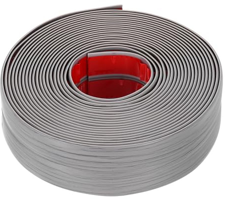 QUARKZMAN Weichsockelleiste Selbstklebend2mm x 40mm x 5Meter Zierleisten Kantenschutz Leisten Winkelprofil Eckleisten Winkel Schutz für Wand Türen Fenster Fliesen, Graues Holz
