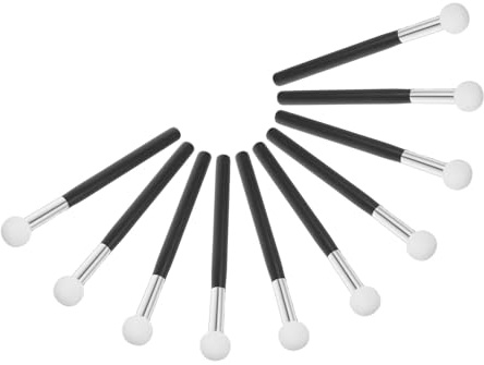 ELAYARD Lot de 10 Pinceaux Correcteurs Éponge Mini Taille Compacte en Mousse Noire, Applicateurs Ronds pour Maquillage Visage et Contour des Yeux, Retouches Précises à Domicile Voyage