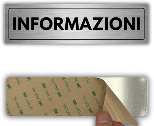 LEIASA | Panneau d'information - 5 x 18 cm - Épaisseur 0,8 mm - Aluminium - Plaque signalétique Informations - Enseigner le point d'information - Panneau Bureau d'information - (Infomations)