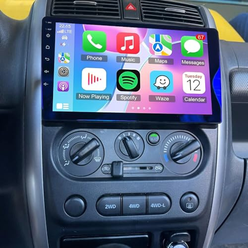 Double Din Car Stereo Radio for Suzuki Jimny 2005-2018 9 inch Carplay WiFi | Double Din Android Wireless Carplay Android Auto Support Bluetooth/GPS/WiFi/Backup Camera/SWC/FM/Mirror Link/IPS Touch Screen