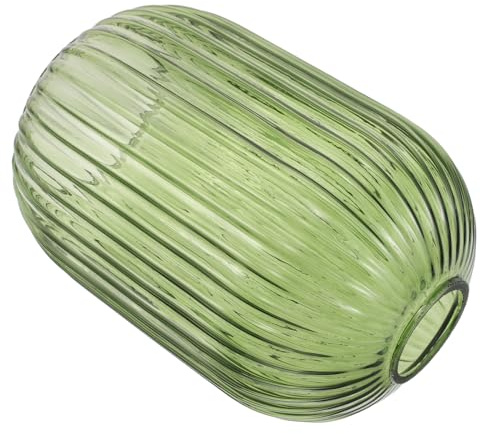 TOYANDONA Lampenschirm aus Grünem Gestreiftem Glas 140x200mm Zylindrisch Ersatzschirm für Wand und Pendelleuchten in Restaurant und Wohnzimmer