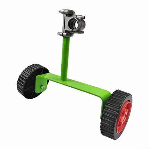 Ruedas de apoyo ajustables para desbrozadora 26/28 mm, robustas ruedas adicionales de metal y plástico para alivio, fácil montaje con herramientas, para muchas desbrozadoras, color negro y verde
