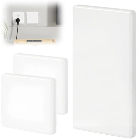 PHMING 3 Pièces Cache Trou Mur Autocollant, Cache-prises Encastrées Blanc | Couvercle Boite Derivation en Plastique ABS, Adapté Aux Prises Inutilisées et Ouvertures Murales