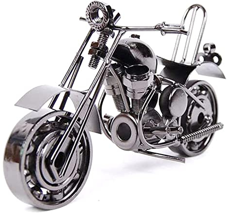 Modèle de Moto de Fer Véhicule Miniature Moto Ornements Modernes Comme Cadeau d'Anniversaire Accessoire de Photographie(pistolet gris)