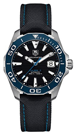 TAG Heuer Herren Automatikuhr 30 ATM, Schwarz, Nylon, 41 mm, 13 mm, Unisex-Erwachsene, Männer, Uhr