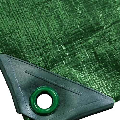Abdeckplane SUPER - 200g/m² - 4x7 m - Grün - Allzweckplane für Schutz vor Witterung - Ideal geeignet für Gartenbereich - UV-stabilisiert, beidseitig beschichtet, wasserfest und abwaschbar