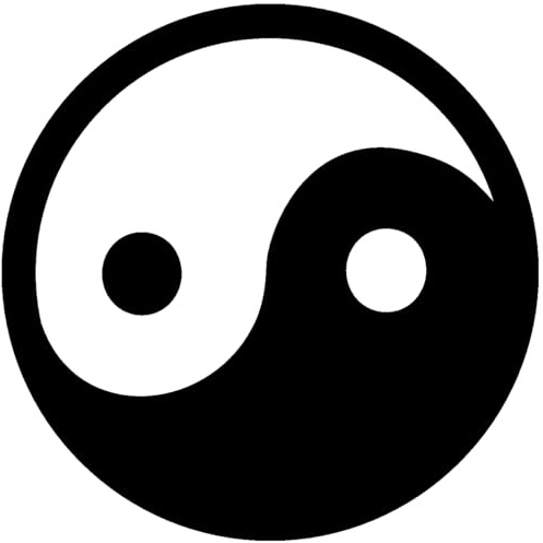 Samunshi® Aufkleber Yin & Yang 10 x 10cm schwarz