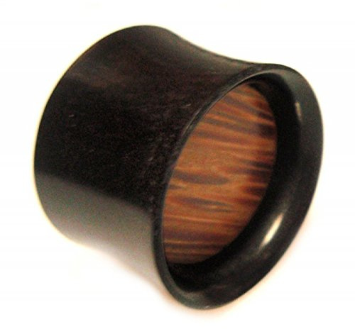 Chic-Net Horn Plug Flesh Tunnel Büffelhorn Palm Holz Organic Expander Tribal Piercing Ohrstecker Plugs