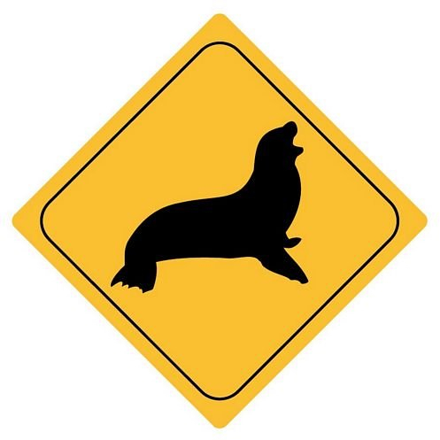 FahnenMax Autoaufkleber Sticker Achtung Robbe Aufkleber